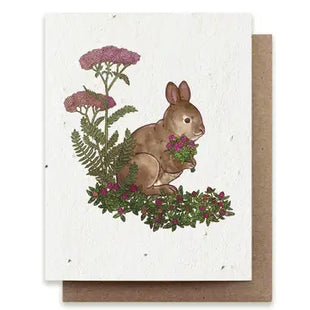 Rabbit Gathering Herbs Plantable Herb Seed Card